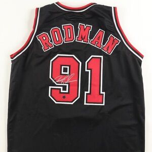 Signed Dennis Rodman Bulls 91 Jersey